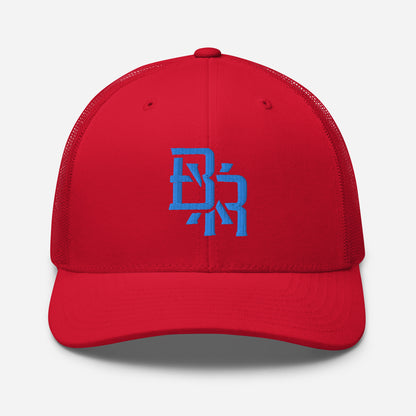 "BXR" Retro Trucker Hat | Yupoong 6606 | E Luna CLASSIC Solocrest 1 Aqua/Teal Thread Front Logo