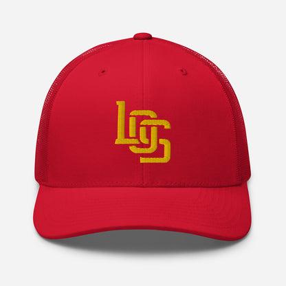 "LOS" Retro Trucker Hat | Yupoong 6606 | E Luna CLASSIC Solocrest 1 Gold Thread Front Logo