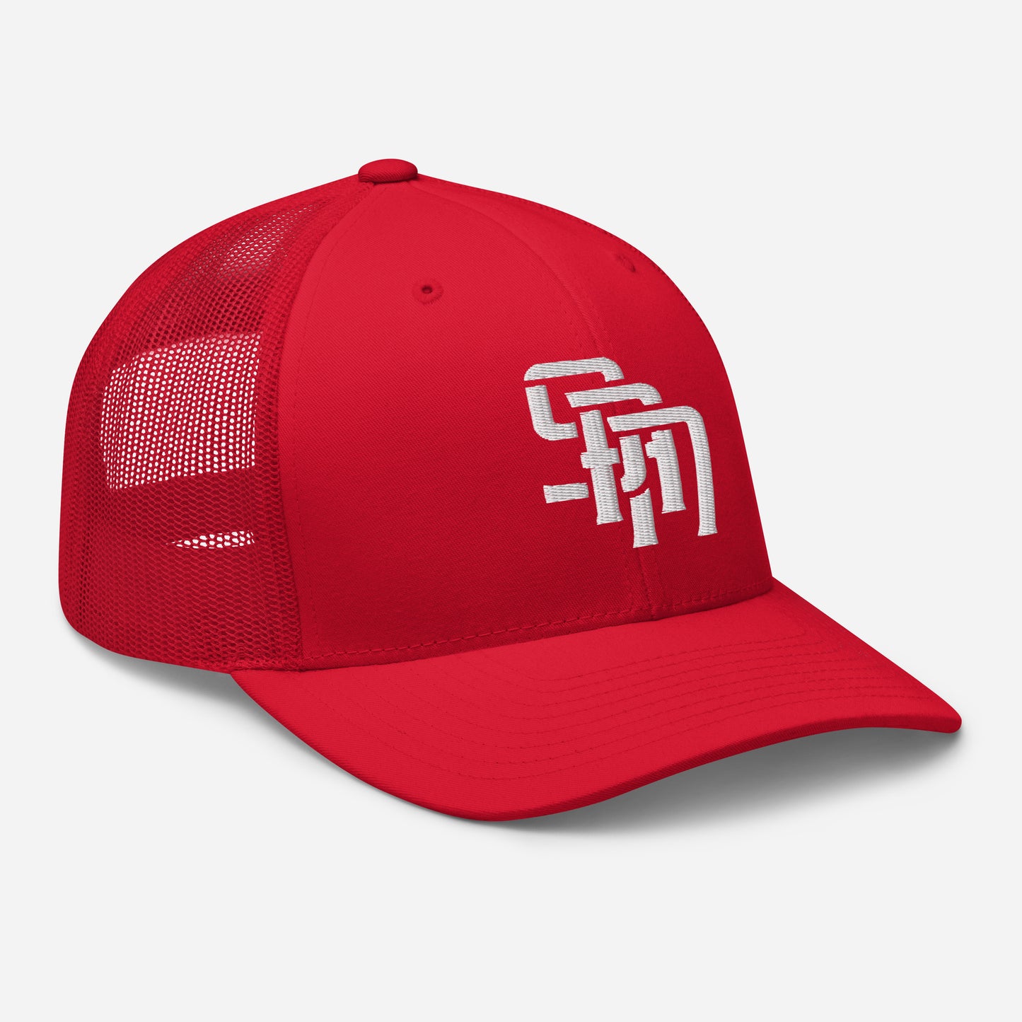 "SAN" Retro Trucker Hat | Yupoong 6606 | E Luna Brand CLASSIC Solocrest 1 White Thread Front Logo