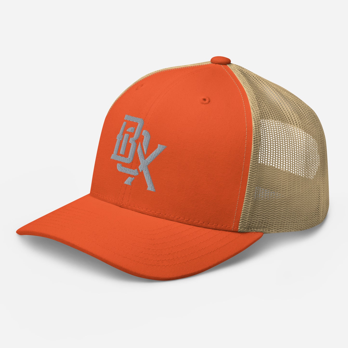 "BOX" Retro Trucker Hat | Yupoong 6606 | E Luna CLASSIC Solocrest 1 Grey Thread Front Logo