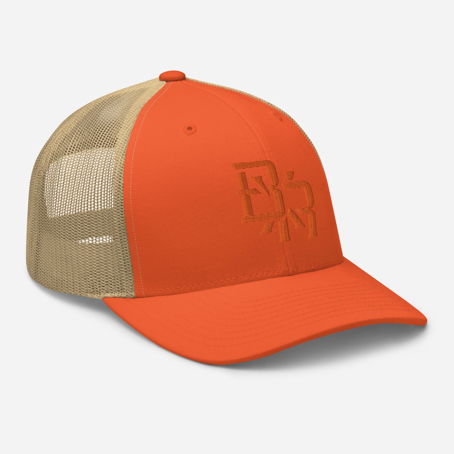 "BXR" Retro Trucker Hat | Yupoong 6606 | E Luna CLASSIC Solocrest 1 Orange Thread Front Logo