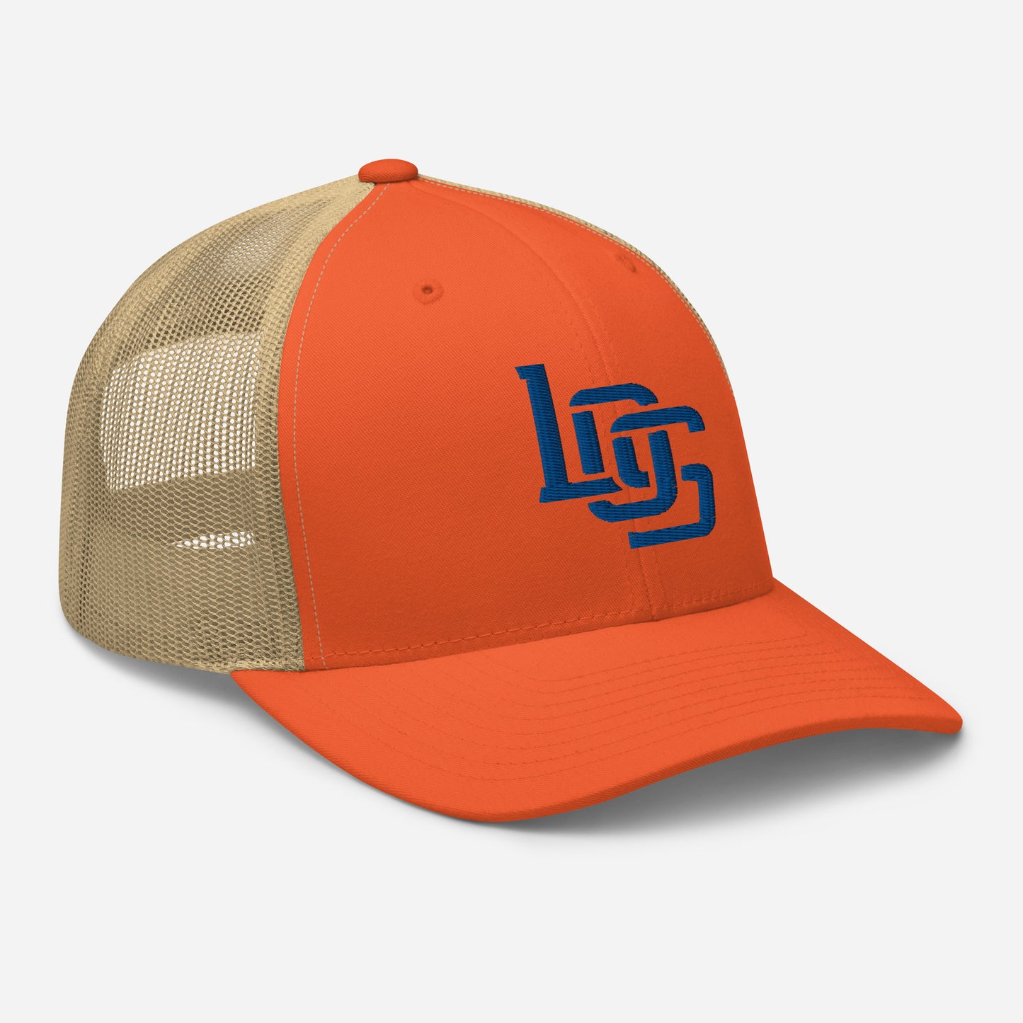 "LOS" Retro Trucker Hat | Yupoong 6606 | E Luna CLASSIC Solocrest 1 Royal Thread Front Logo