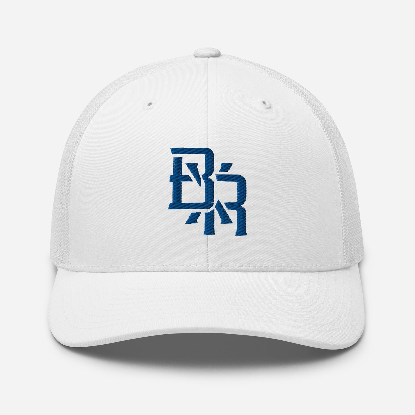 "BXR" Retro Trucker Hat | Yupoong 6606 | E Luna CLASSIC Solocrest 1 Royal Thread Front Logo