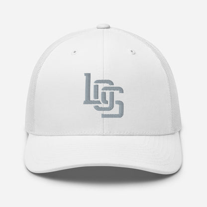 "LOS" Retro Trucker Hat | Yupoong 6606 | E Luna CLASSIC Solocrest 1 Grey Thread Front Logo