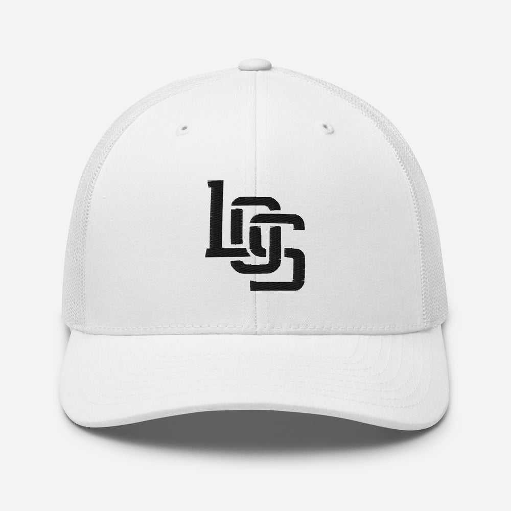"LOS" Retro Trucker Hat | Yupoong 6606 | E Luna CLASSIC Solocrest 1 Black Thread Front Logo