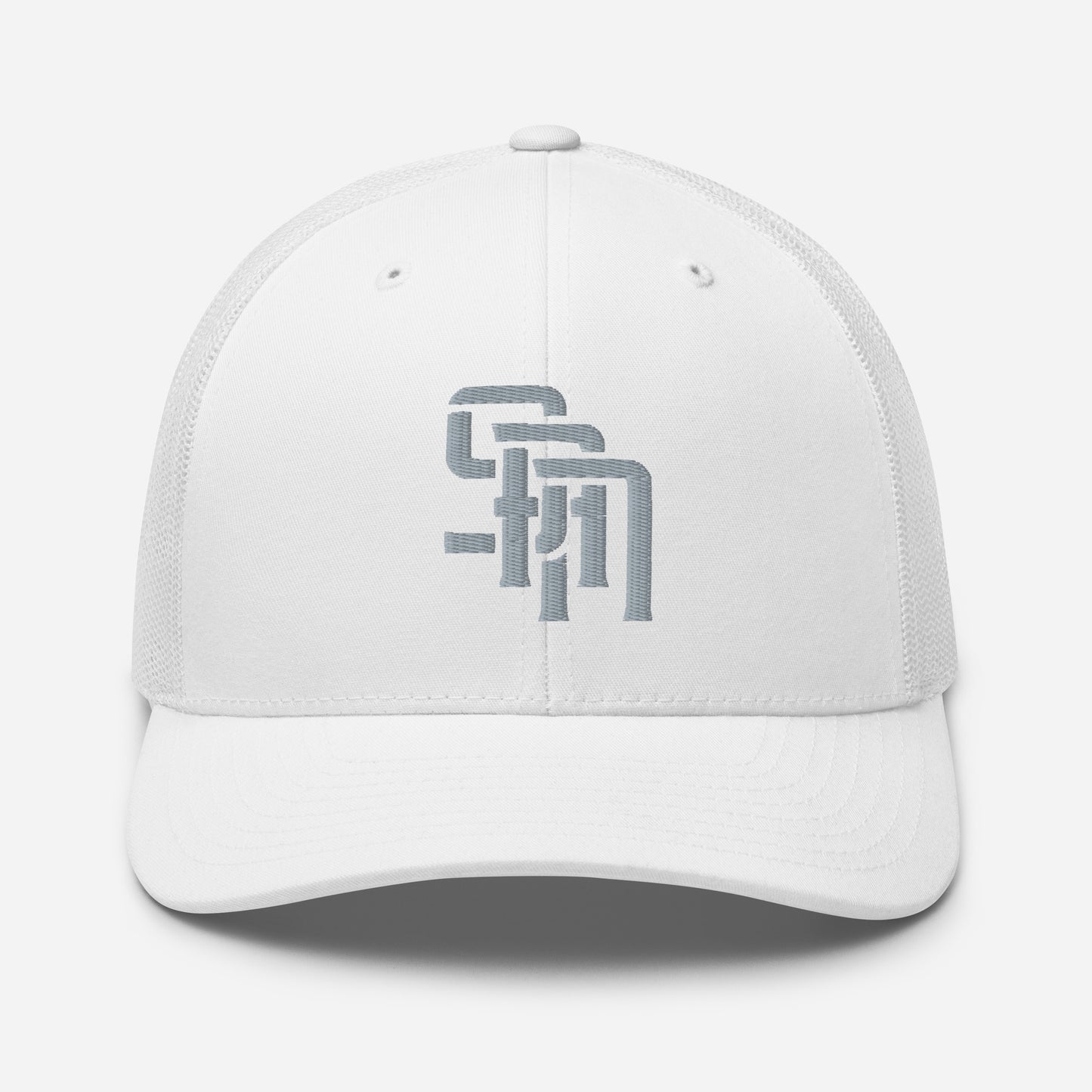 "SAN" Retro Trucker Hat | Yupoong 6606 | E Luna Brand CLASSIC Solocrest 1 Grey Thread Front Logo