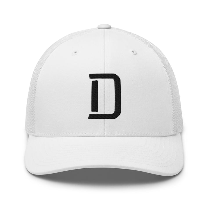 "D" Retro Trucker Hat | E Luna Brand CORE | 1 Black Thread Logo