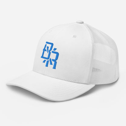 "BXR" Retro Trucker Hat | Yupoong 6606 | E Luna CLASSIC Solocrest 1 Aqua/Teal Thread Front Logo