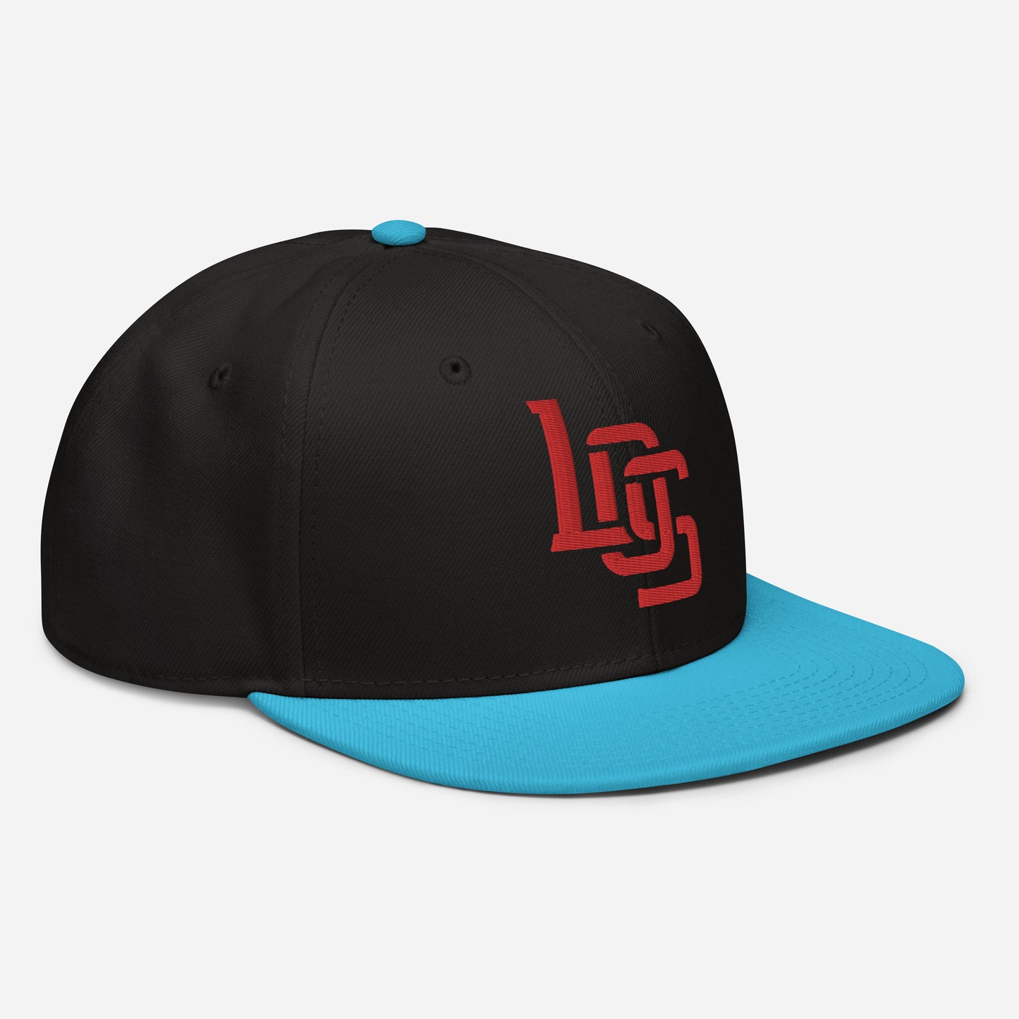 "LOS" Snapback | Otto Cap 125-978 | E Luna ESSENTIAL Duocrest 2 Red Thread Front & Left Side Logos