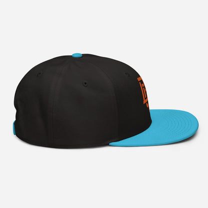 "DGO" Snapback | Otto Cap 125-978 | E Luna ESSENTIAL Duocrest 2 Orange Thread Front & Left Side Logos