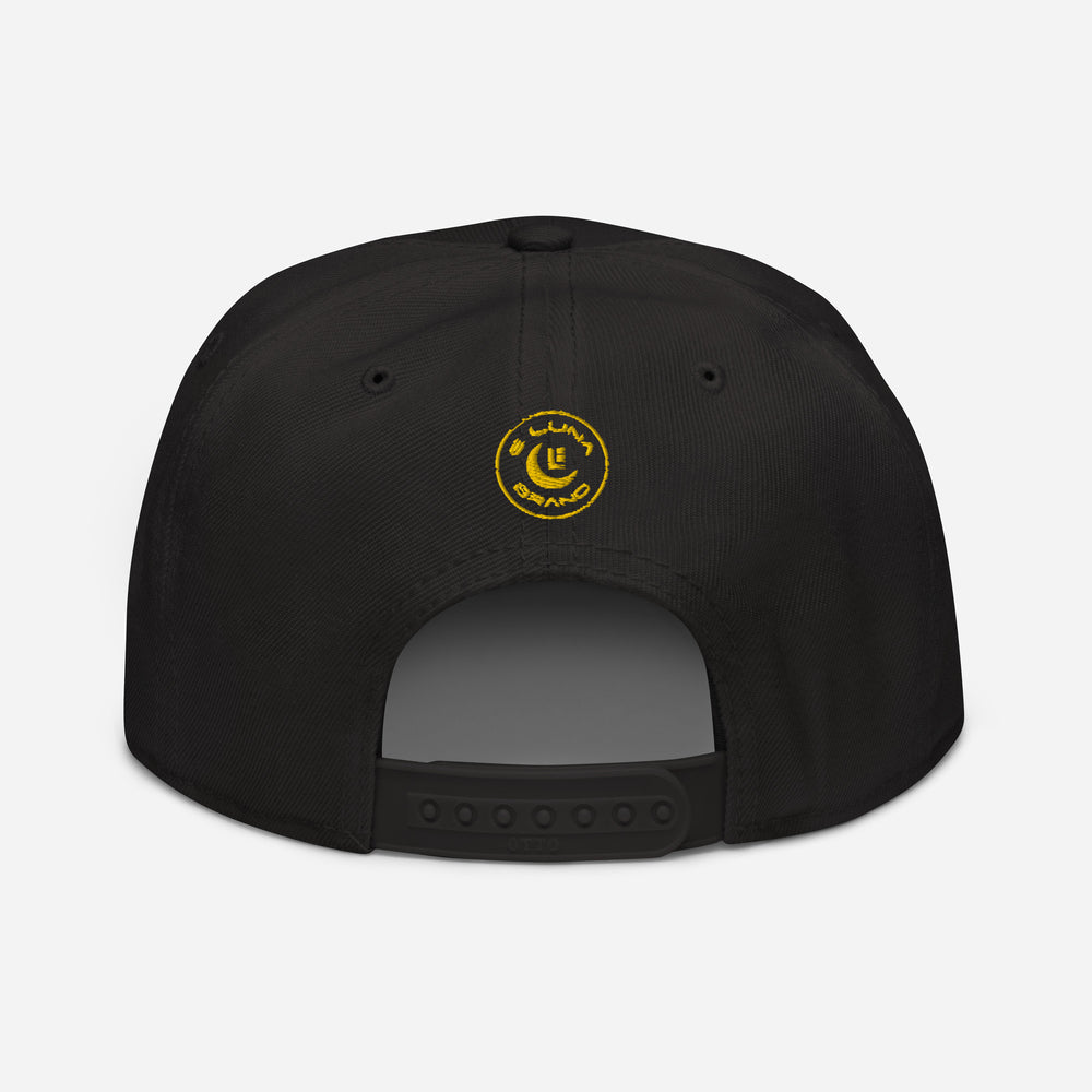 Gorra Snapback "213" | Otto Cap 125-978 | E Luna SELECT Tricrest 3 Logotipos en Hilo Dorado Frontal, Lateral Izquierdo y Trasero