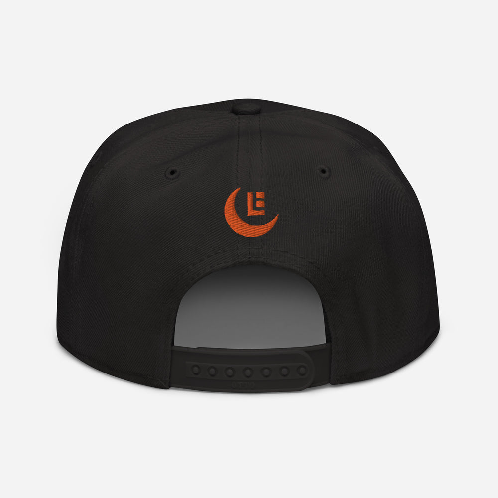 Gorra Snapback "SAN" | E Luna Brand PREMIUM | 4 Logotipos Hilo Naranja | Edición 3D Puff