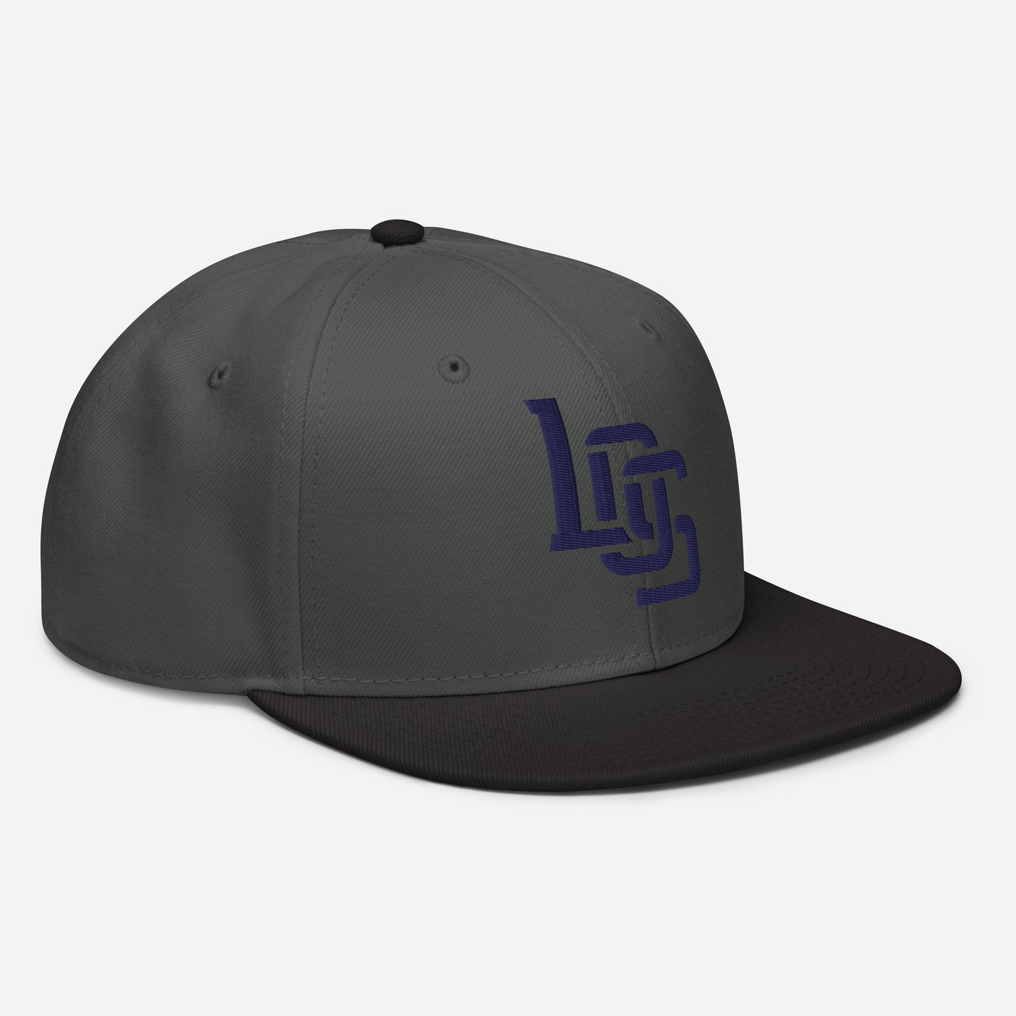 "LOS" Snapback | Otto Cap 125-978 | E Luna ESSENTIAL Duocrest 2 Navy Thread Front & Left Side Logos