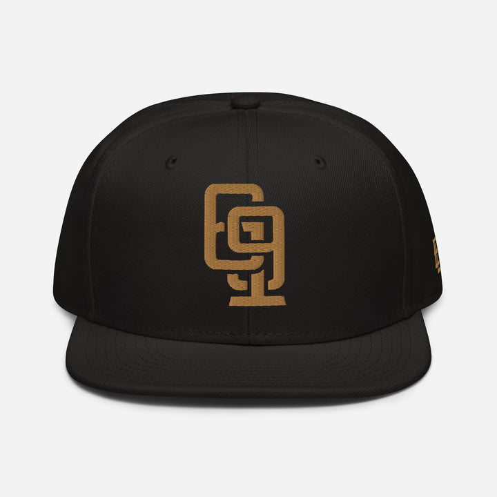 "619" Snapback | E Luna Brand ESSENTIAL | 2 Old Gold Thread Logos | 3D Puff Edition