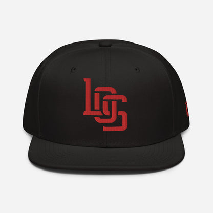 "LOS" Snapback | Otto Cap 125-978 | E Luna ESSENTIAL Duocrest 2 Red Thread Front & Left Side Logos