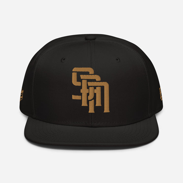 "SAN" Snapback | E Luna Brand PREMIUM | 4 Old Gold Thread Logos | 3D Puff Edition