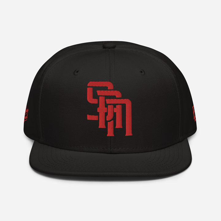 "SAN" Snapback | E Luna Brand PREMIUM | 4 Red Thread Logos | 3D Puff Edition