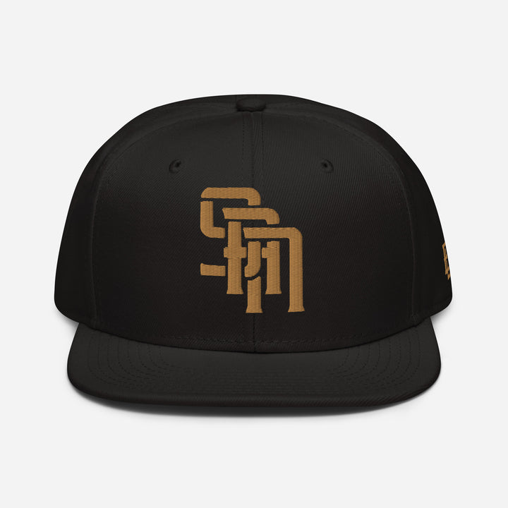 "SAN" Snapback | E Luna Brand SELECT | 3 Old Gold Thread Logos | 3D Puff Edition