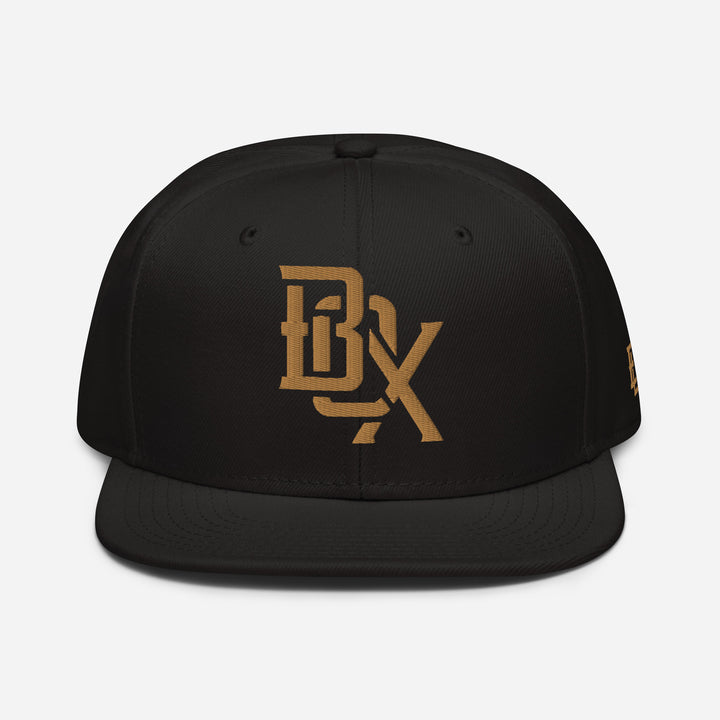 "BOX" Snapback | E Luna Brand ESSENTIAL | 2 Old Gold Thread Logos