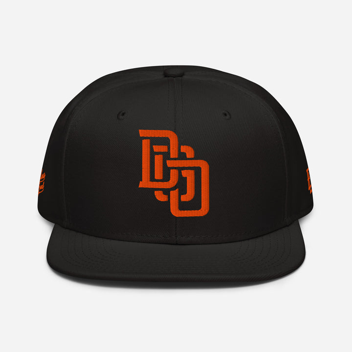 "DGO" Snapback | E Luna Brand PREMIUM | 4 Orange Thread Logos | 3D Puff Edition