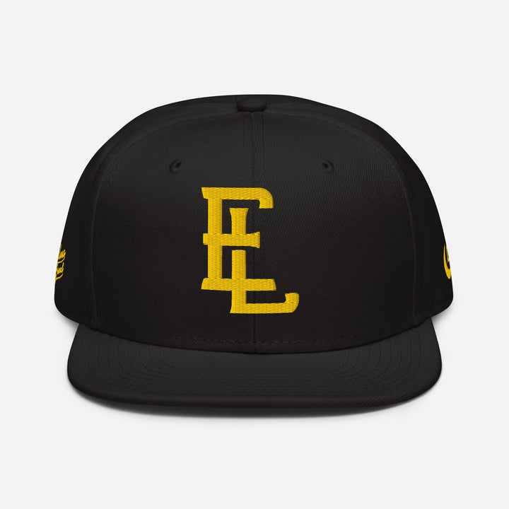"EL" Snapback | E Luna Brand PREMIUM | 4 Gold Thread Logos | 3D Puff Edition
