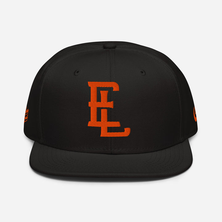 "EL" Snapback | E Luna Brand PREMIUM | 4 Orange Thread Logos | 3D Puff Edition