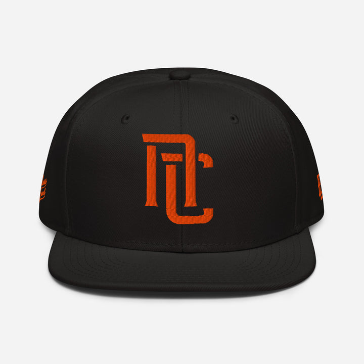"NC" Snapback | E Luna Brand PREMIUM | 4 Orange Thread Logos | 3D Puff Edition