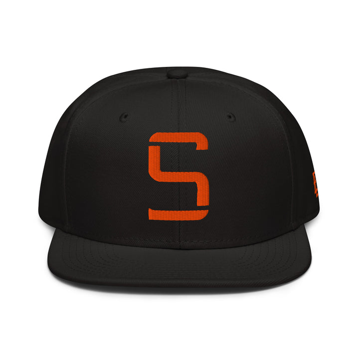 "S" Snapback | E Luna Brand SELECT | 3 Orange Thread Logos | 3D Puff Edition