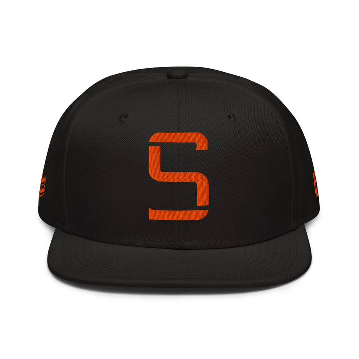 "S" Snapback | E Luna Brand PREMIUM | 4 Orange Thread Logos | 3D Puff Edition