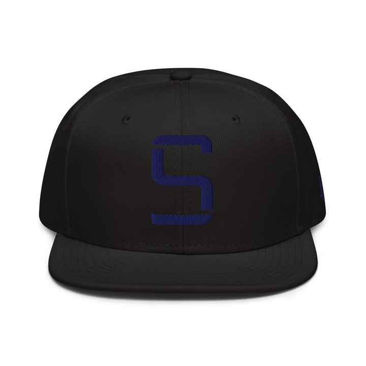 "S" Snapback | E Luna Brand ESSENTIAL | 2 Navy Thread Logos | 3D Puff Edition