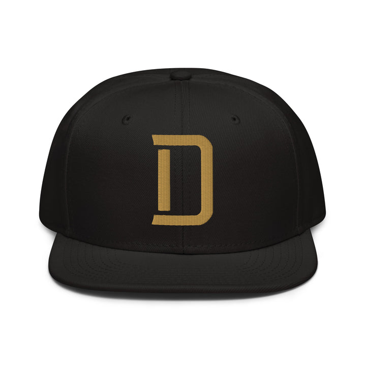 "D" Snapback | E Luna Brand CLASSIC | 1 Old Gold Thread Logo | 3D Puff Edition