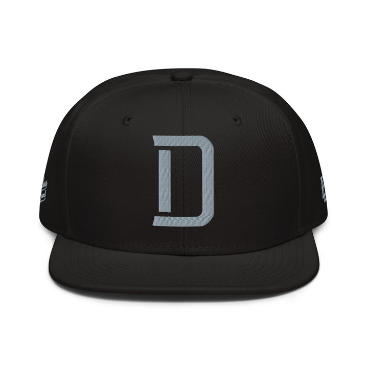 "D" Snapback | E Luna Brand PREMIUM | 4 Grey Thread Logos | 3D Puff Edition