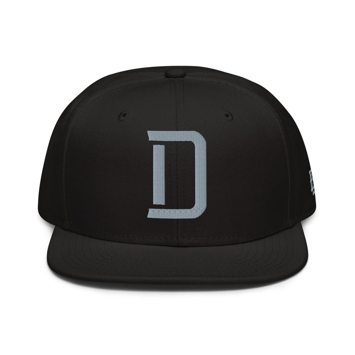 "D" Snapback | E Luna Brand ESSENTIAL | 2 Grey Thread Logos | 3D Puff Edition