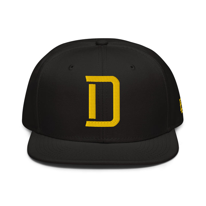 "D" Snapback | E Luna Brand ESSENTIAL | 2 Gold Thread Logos | 3D Puff Edition