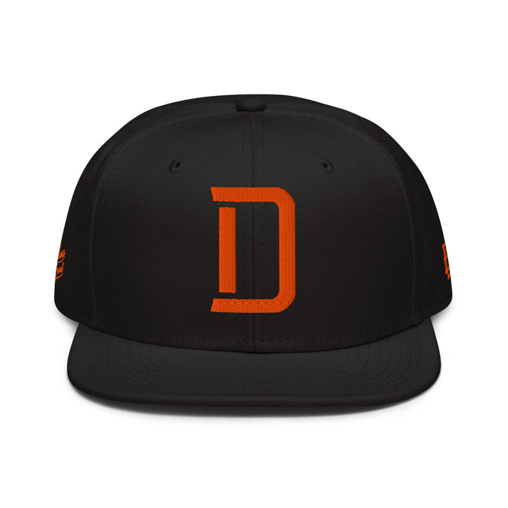 "D" Snapback | E Luna Brand PREMIUM | 4 Orange Thread Logos | 3D Puff Edition