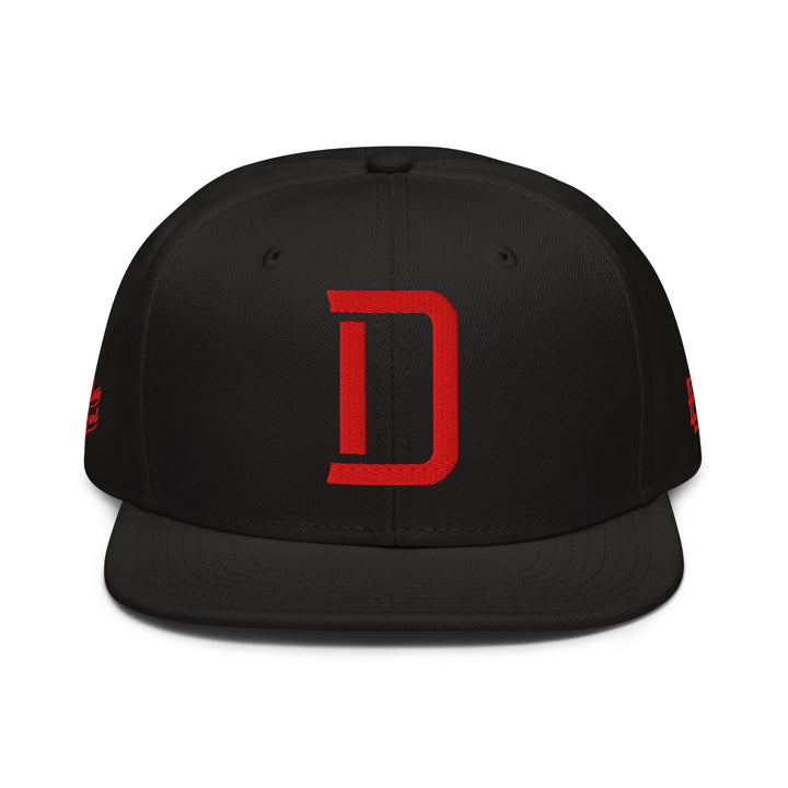 "D" Snapback | E Luna Brand PREMIUM | 4 Red Thread Logos | 3D Puff Edition