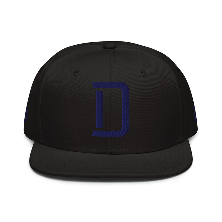 "D" Snapback | E Luna Brand PREMIUM | 4 Navy Thread Logos | 3D Puff Edition
