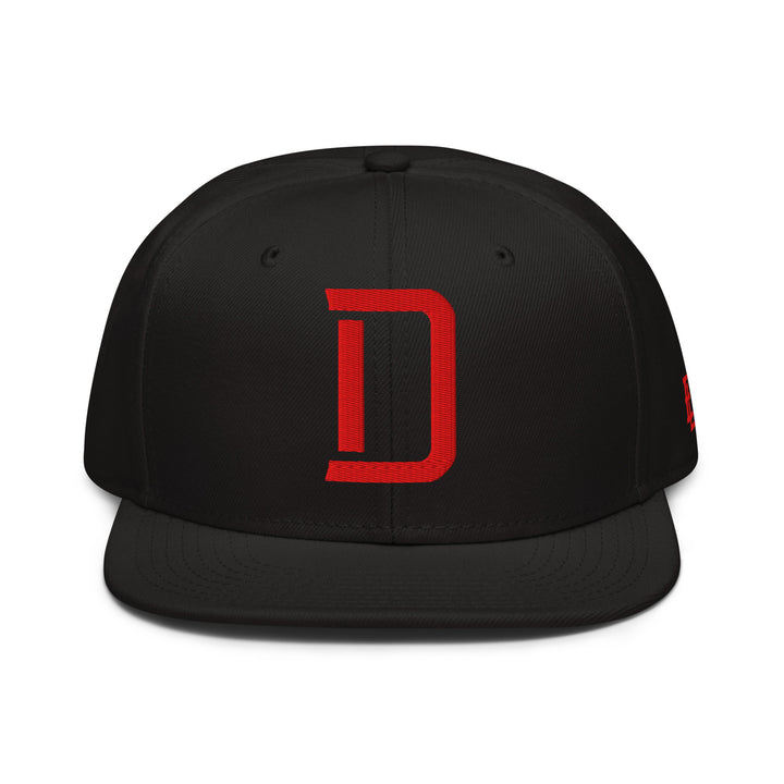 "D" Snapback | E Luna Brand ESSENTIAL | 2 Red Thread Logos | 3D Puff Edition