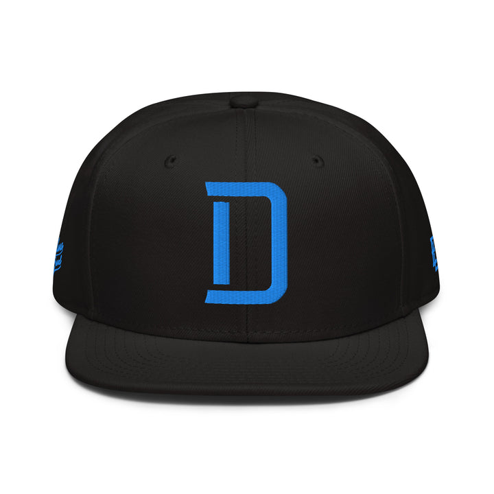 "D" Snapback | E Luna Brand PREMIUM | 4 Aqua/Teal Thread Logos | 3D Puff Edition