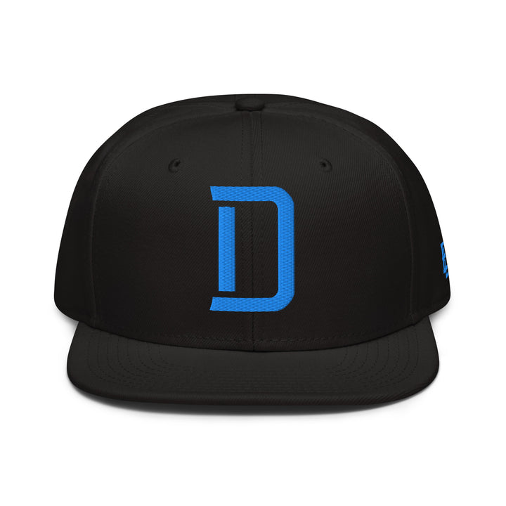 "D" Snapback | E Luna Brand ESSENTIAL | 2 Aqua/Teal Thread Logos | 3D Puff Edition