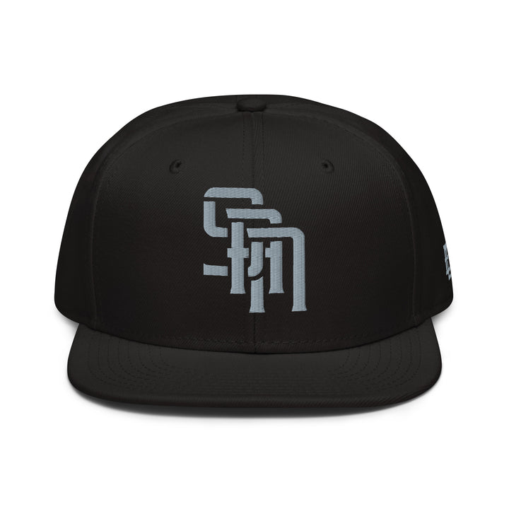 "SAN" Snapback | E Luna Brand ESSENTIAL | 2 Grey Thread Logos | 3D Puff Edition