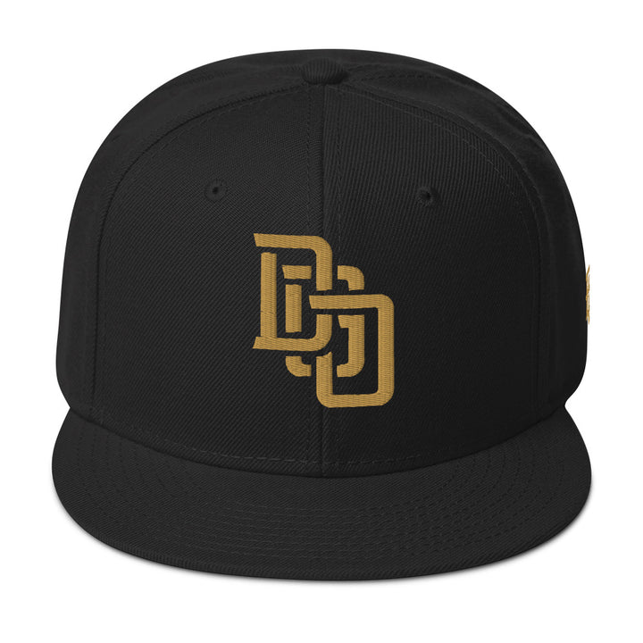 "DGO" Snapback | E Luna Brand ESSENTIAL | 2 Old Gold Thread Logos | 3D Puff Edition