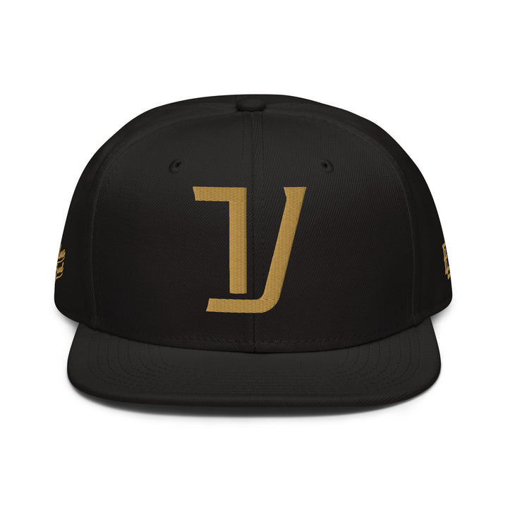 "V" Snapback | E Luna Brand PREMIUM | 4 Old Gold Thread Logos | 3D Puff Edition