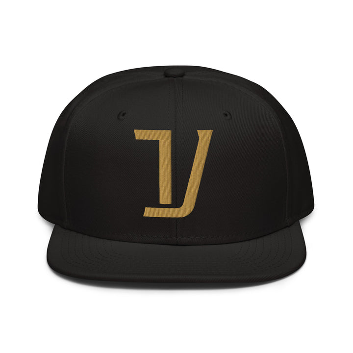 "V" Snapback | E Luna Brand CLASSIC | 1 Old Gold Thread Logo | 3D Puff Edition