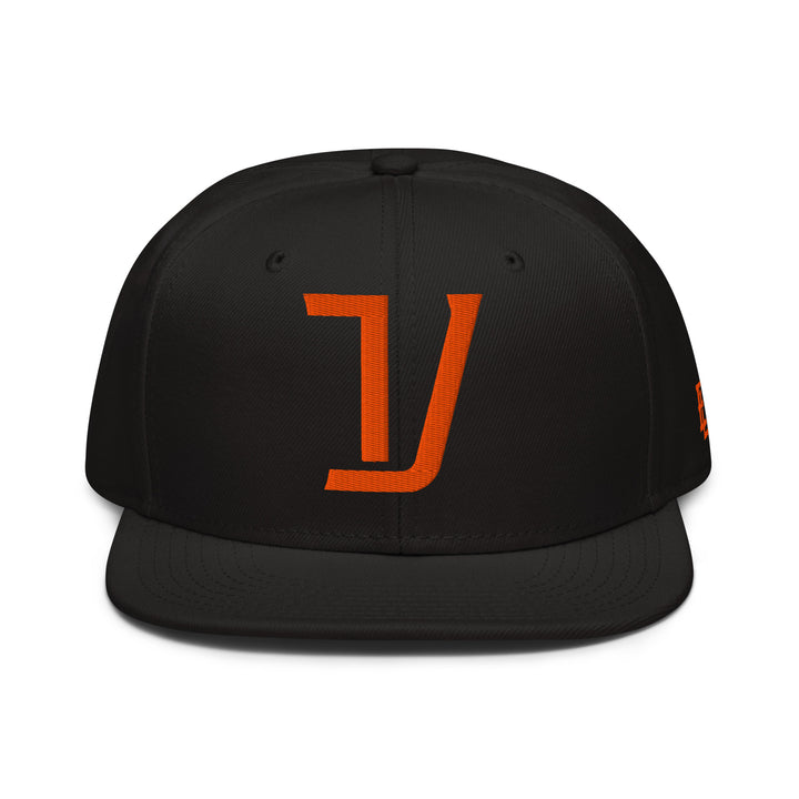 "V" Snapback | E Luna Brand SELECT | 3 Orange Thread Logos | 3D Puff Edition
