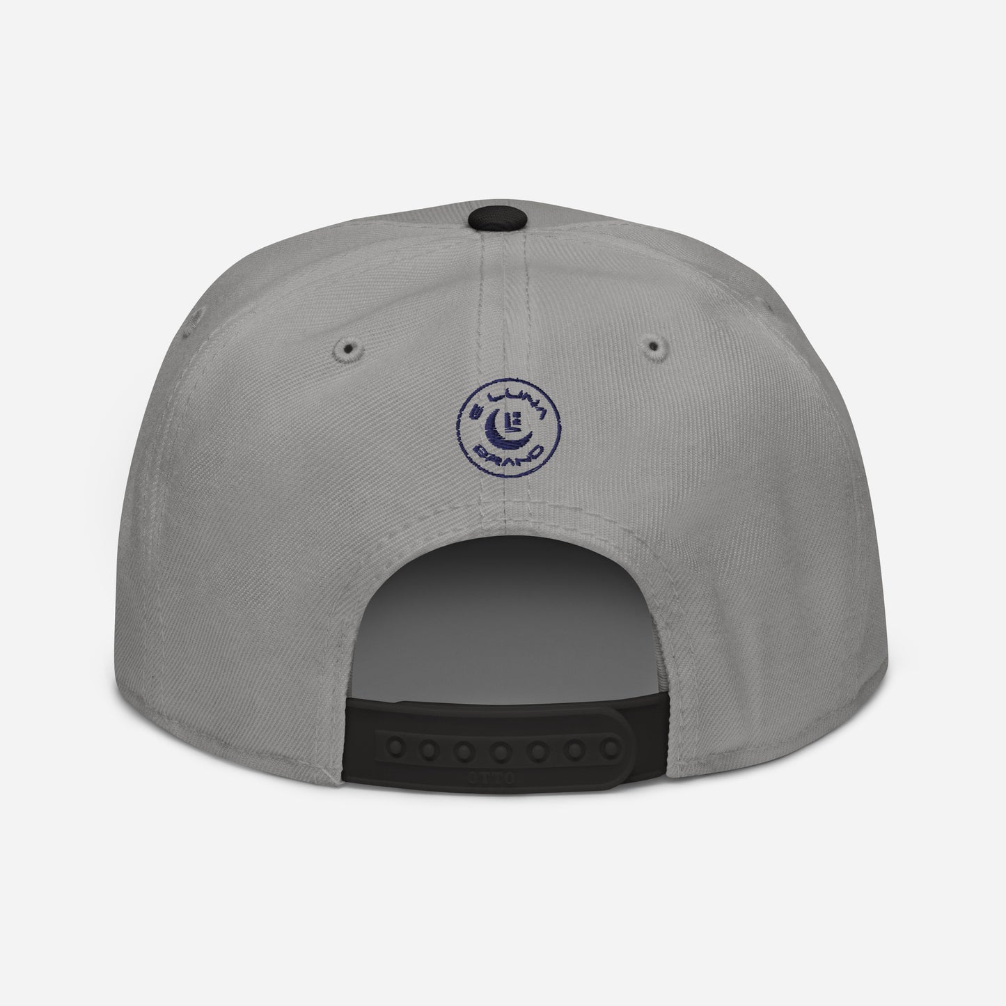 "SAN" Snapback | Otto Cap 125-978 | E Luna Brand SELECT Tricrest 3 Navy Thread Logos: Front, Left & Back [3D Puff Edition]