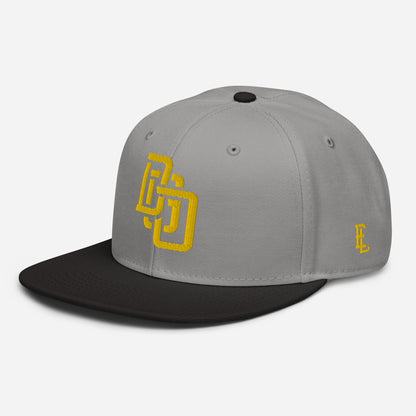 "DGO" Snapback | Otto Cap 125-978 | E Luna SELECT Tricrest 3 Gold Thread Front, Left Side & Back Logos