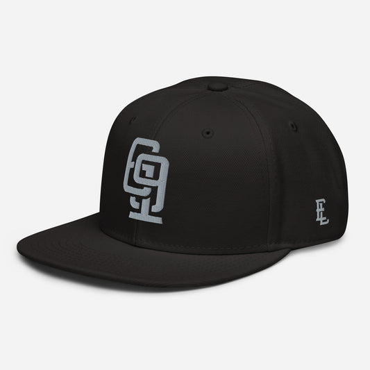 "619" Snapback | E Luna Brand ESSENTIAL | 2 Grey Thread Logos | 3D Puff Edition