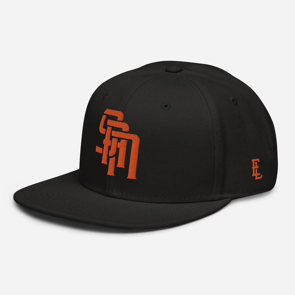 "SAN" Snapback | E Luna Brand SELECT | 3 Orange Thread Logos | 3D Puff Edition