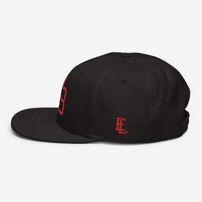 "213" Snapback | Otto Cap 125-978 | E Luna ESSENTIAL Duocrest 2 Red Thread Front & Left Side Logos